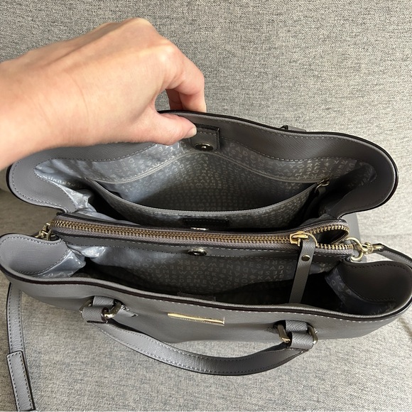 Kate Spade Laurel Way Grey Evangelie Satchel Tote Crossbody - Picture 8 of 11